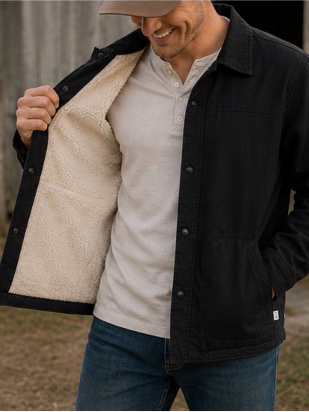 Burton - Men's Sherpa-Lined Jacket with Cream Interior
